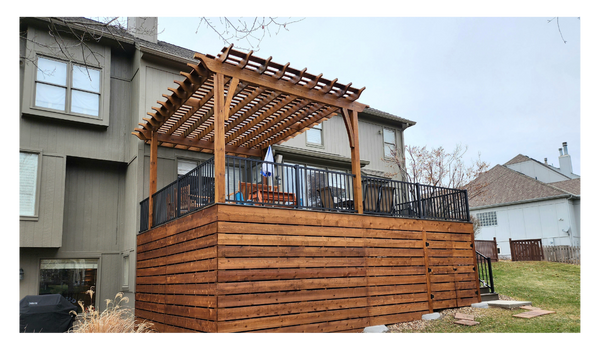 Cedar Pergola with Cedar Skirting - Shawnee, KS